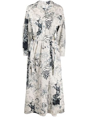 ETRO floral paisley-print shirt dress - Neutrals