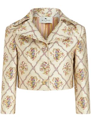 ETRO floral-pattern jacquard fitted jacket - Neutrals
