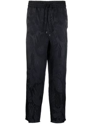 ETRO floral-pattern jacquard tapered trousers - Blue
