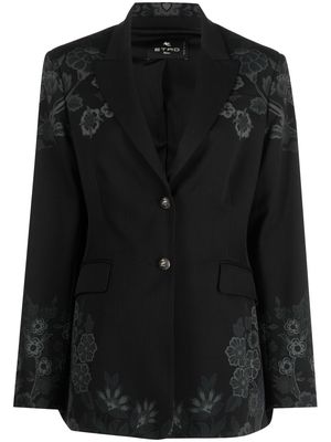 ETRO floral-print blazer - Black