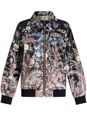ETRO floral-print bomber jacket - Black