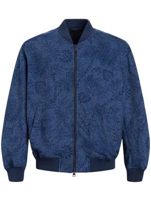 ETRO floral-print bomber jacket - Blue
