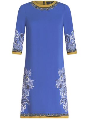 ETRO floral-print cady shift dress - Blue
