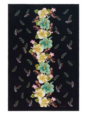 ETRO floral-print cotton beach towel - Black