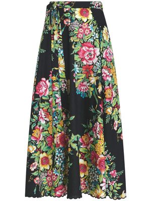 ETRO floral-print cotton-blend midi skirt - Black