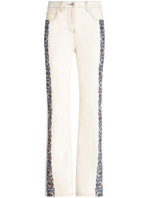 ETRO floral-print cotton jeans - White
