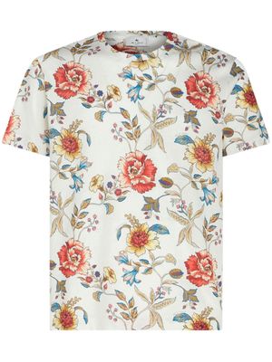 ETRO floral-print cotton T-shirt - White