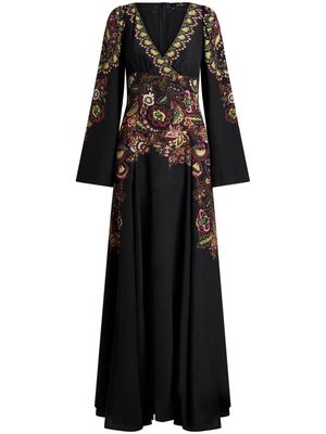 ETRO floral-print crepe de chine dress - Black