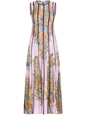 ETRO floral-print knitted maxi dress - Pink