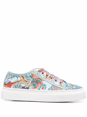 ETRO floral-print lace-up sneakers - Blue