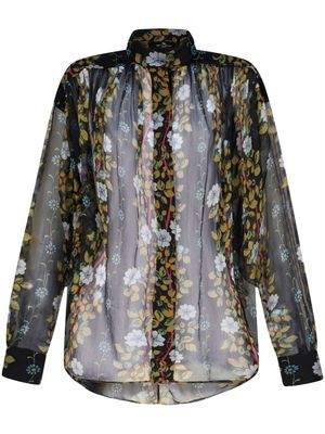 ETRO floral-print silk blouse - Black