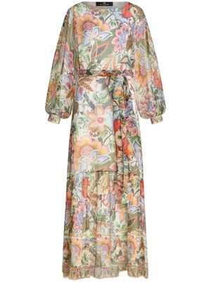 ETRO floral-print silk dress - Neutrals