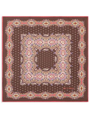 ETRO floral-print silk foulard - Brown