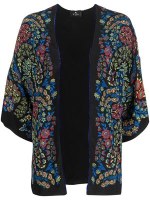 ETRO floral-print silk jacket - Black