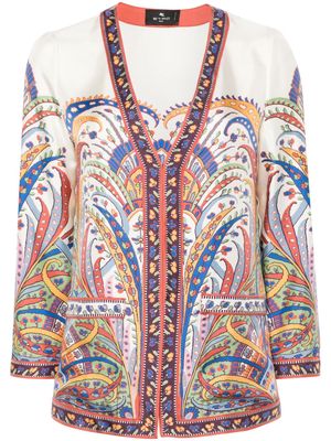 ETRO floral-print silk jacket - Neutrals