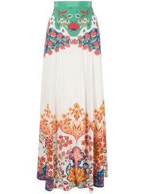 ETRO floral-print silk maxi skirt - Neutrals