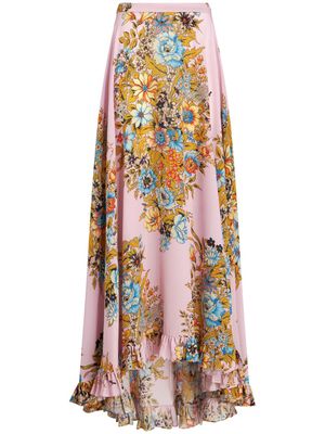 ETRO floral-print silk maxi skirt - Pink