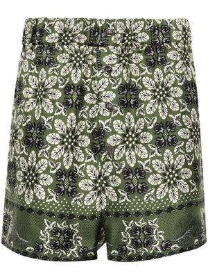 ETRO floral-print silk shorts - Green