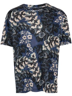 ETRO floral-print silk T-shirt - Blue