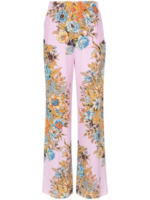 ETRO floral-print straight-leg trousers - Pink
