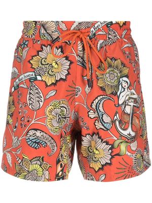 ETRO floral-print swim shorts - Orange