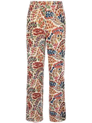 ETRO floral print tailored trousers - White