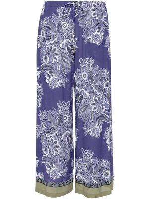 ETRO floral-print trousers - Blue