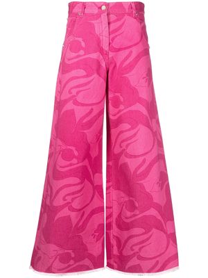 ETRO floral-print wide-leg jeans - Pink