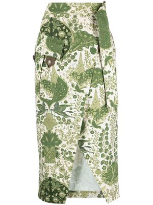 ETRO floral-print wrap skirt - Neutrals