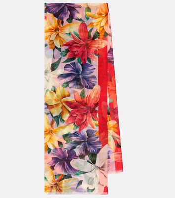 Etro Floral silk-blend scarf