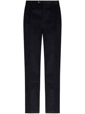 ETRO floral-stripe corduroy trousers - Black