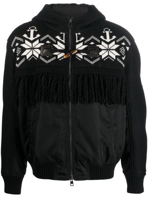 ETRO fringed sportswear hooded jacket - Black