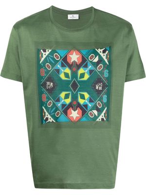 ETRO geometric crew-neck T-shirt - Green
