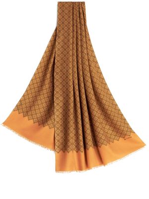 ETRO geometric floral-print cashmere scarf - Yellow