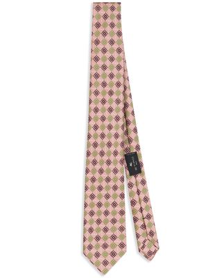 ETRO geometric-pattern silk tie - Pink