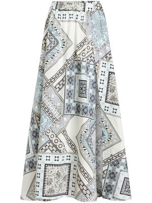 ETRO geometric print cotton skirt - White