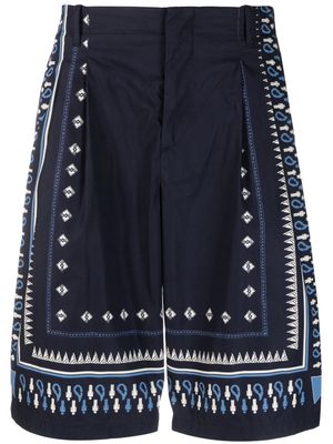 ETRO geometric-print tailored shorts - Blue