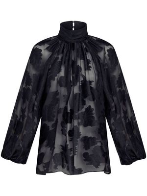 ETRO georgette jacquard blouse - Black