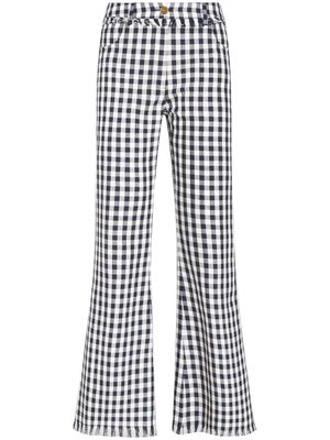 ETRO gingham-check flared trousers - Blue