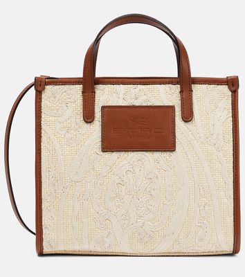 Etro Globetrotter Small embroidered tote bag