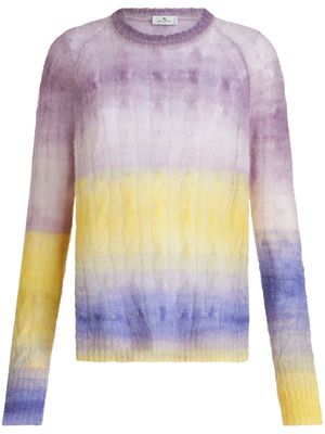 ETRO gradient-effect cable-knit jumper - Purple