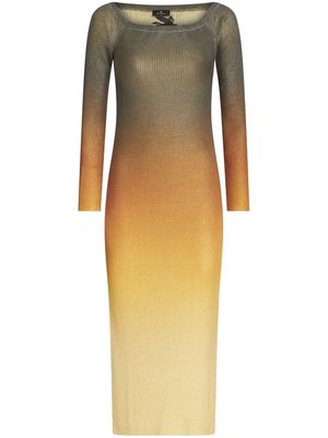 ETRO gradient-effect ribbed-knit dress - Yellow