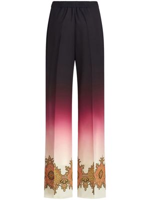 ETRO gradient-effect silk trousers - Red