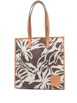 ETRO grained-texture leather tote bag - Brown