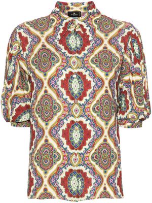 ETRO graphic-print cady blouse - Red