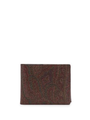 ETRO graphic-print foldover-top wallet - Brown
