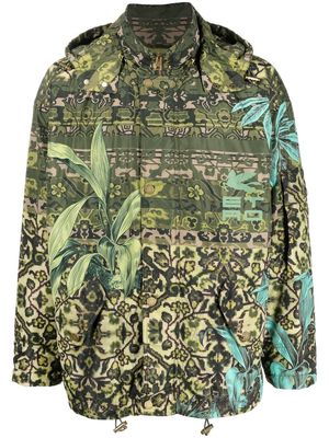 ETRO graphic-print hooded jacket - Green