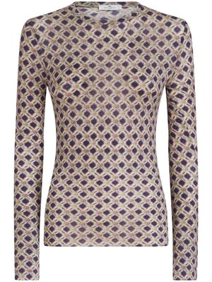 ETRO graphic-print knitted top - Blue