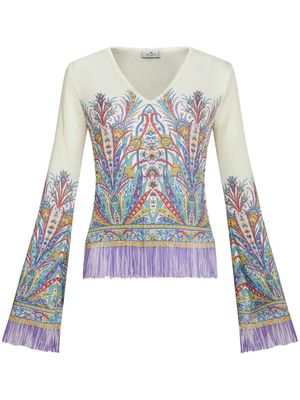 ETRO graphic-print knitted top - White