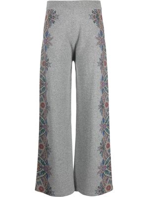 ETRO graphic-print knitted trousers - Grey
